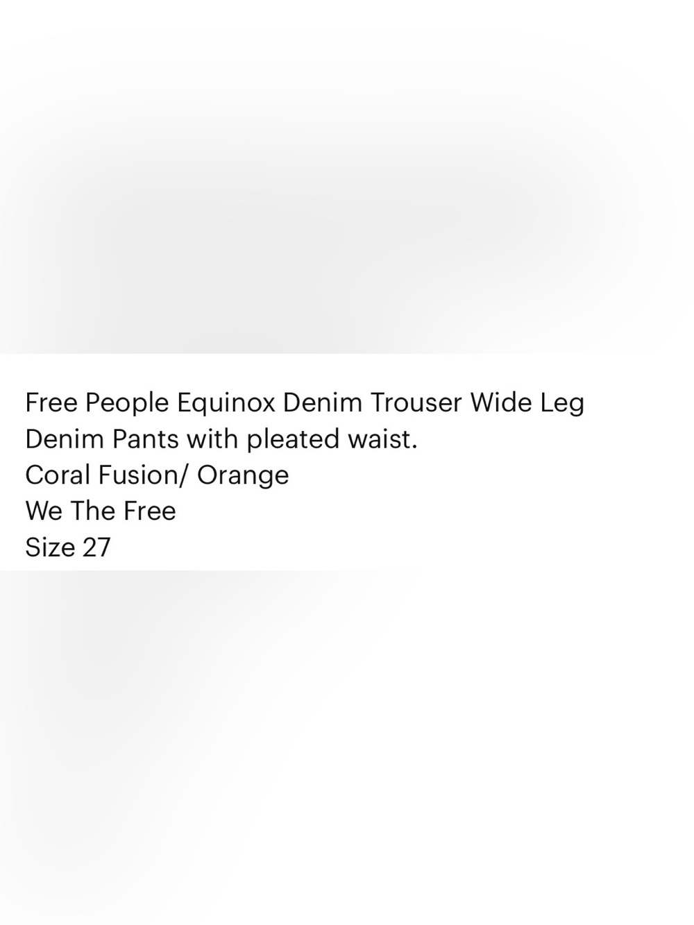 Free People We The Free Equinox Wide Leg Denim Trouser NWOT - Picture 5 of 8